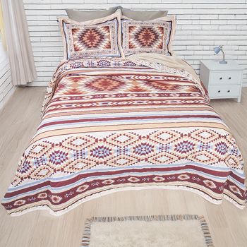 Cubrelecho microfibra estampado aztec